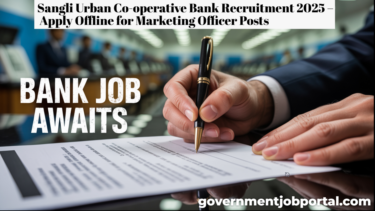Sangli Urban Co-operative Bank Recruitment 2025 – Apply Offline for Marketing Officer Posts